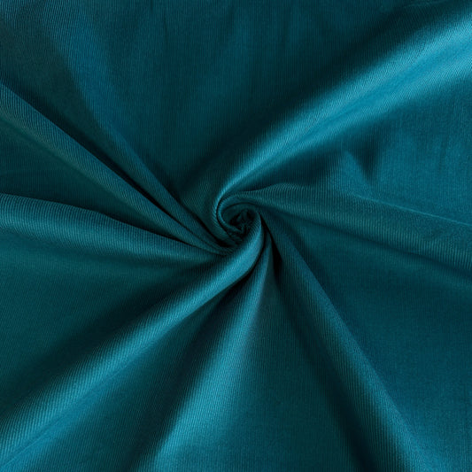 Cotton Needlecord Fabric in Teal