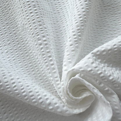 Cotton Seersucker Fabric in Off White
