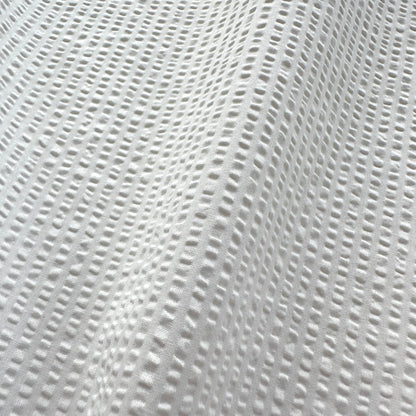 Cotton Seersucker Fabric in Off White