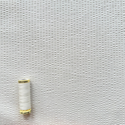 Cotton Seersucker Fabric in Off White