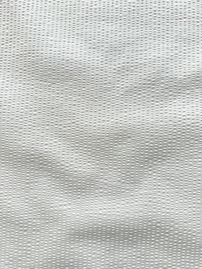 Cotton Seersucker Fabric in Off White