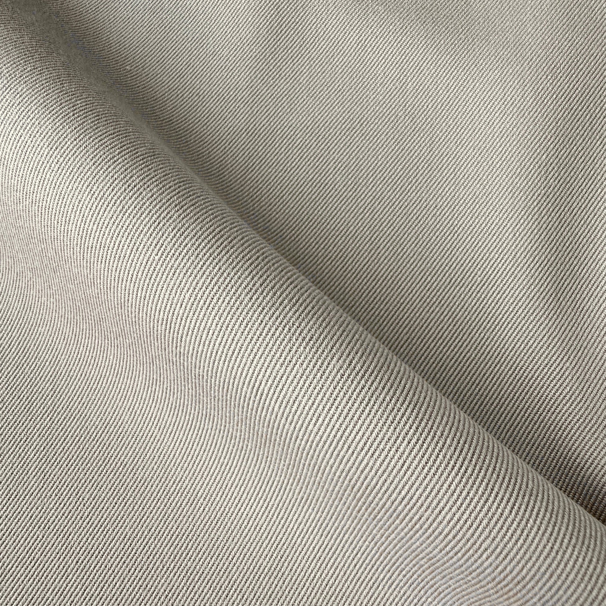 Close Up of Beige Cotton Drill Fabric