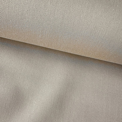 Close Up of Cotton Drill Fabric in Beige Showing Twill Weave