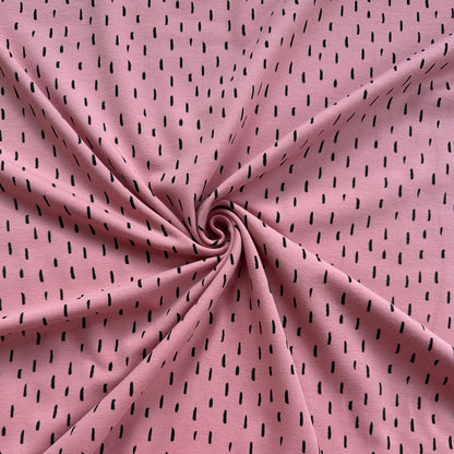 Dashes Cotton Jersey in Rose