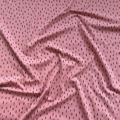 Dashes Cotton Jersey in Rose