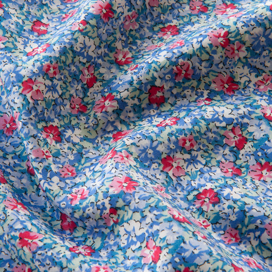Deborah Pima Cotton Lawn Fabric in Blue - 65cm Piece