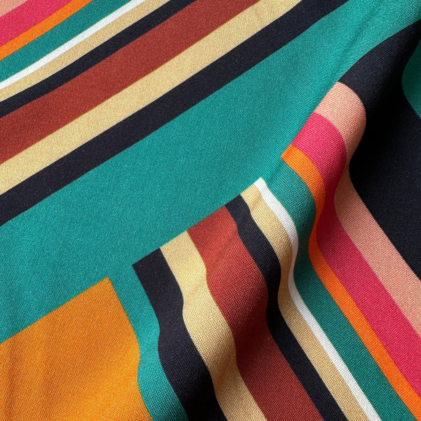 Diagonal Lines Viscose Fabric
