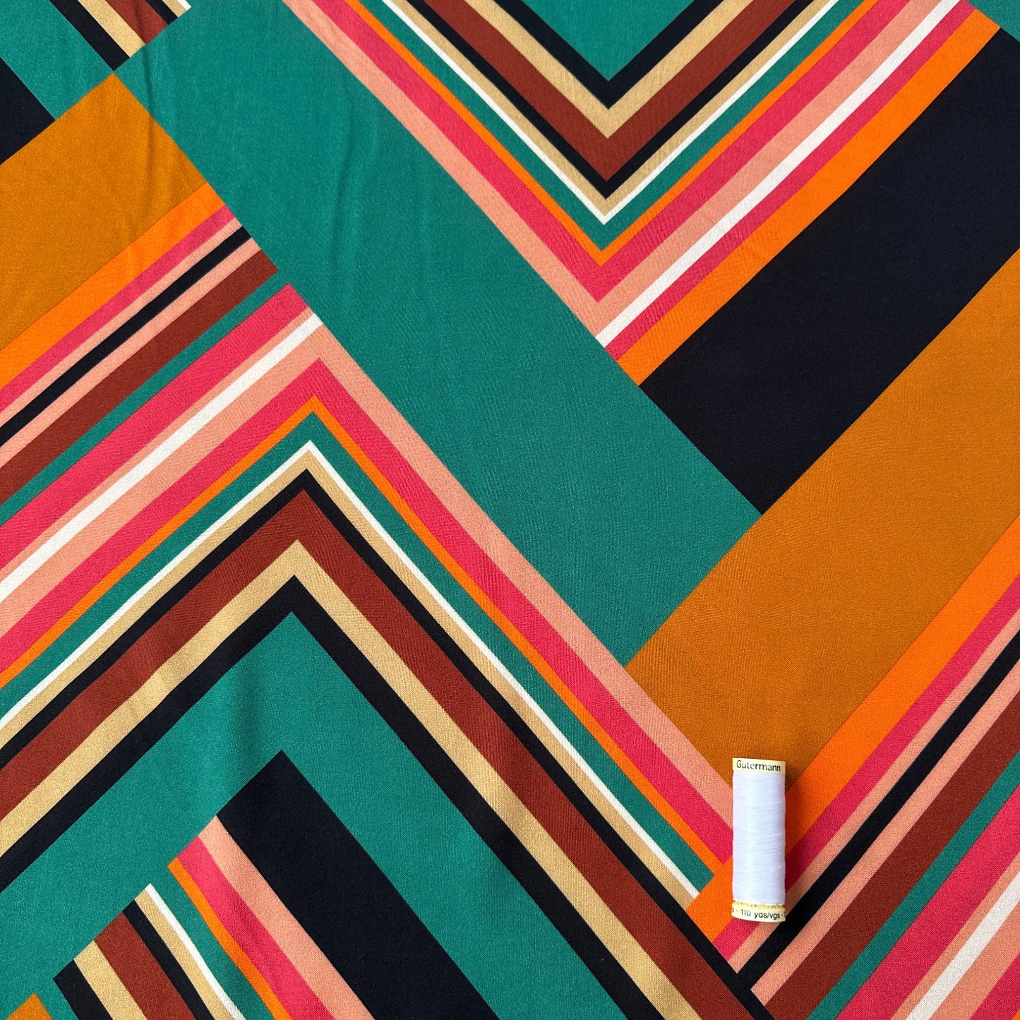 Diagonal Lines Viscose Fabric