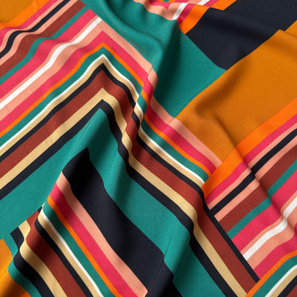 Diagonal Lines Viscose Fabric