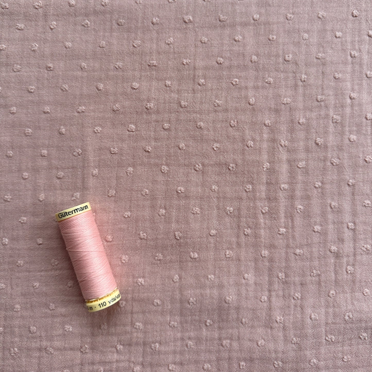 Dobby Cotton Double Gauze Fabric in Light Pink