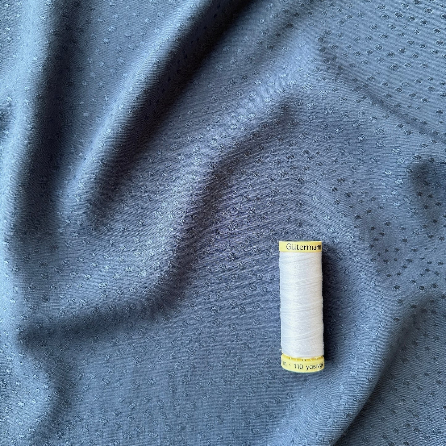 Dobby Ecovero Viscose Fabric in Denim Blue