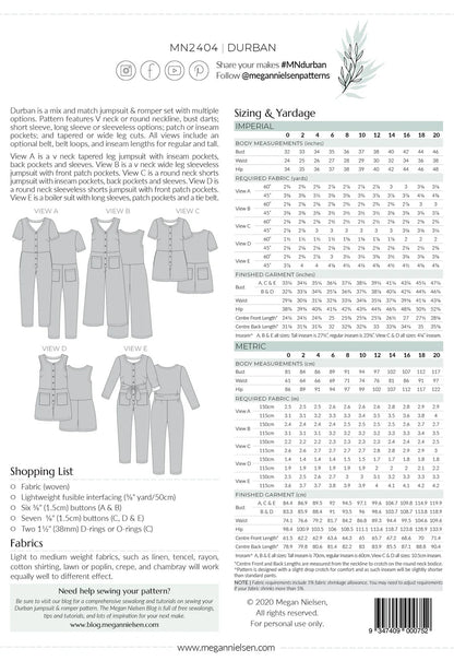 Durban Jumpsuit & Romper Sewing Pattern - Megan Nielsen Patterns