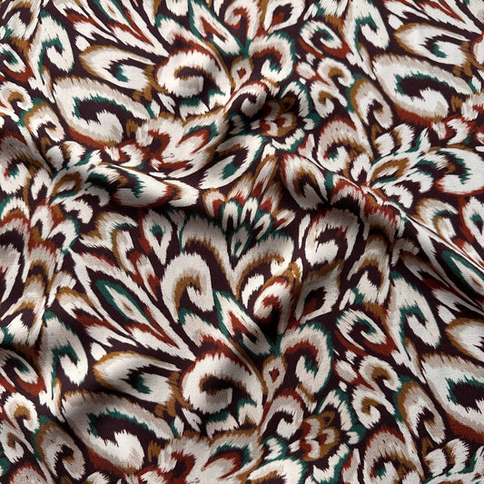 Ness Viscose Twill Fabric in Brown