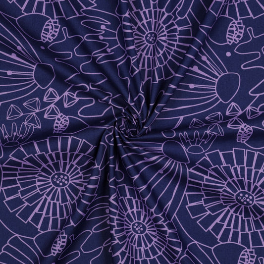 Eden Cotton Poplin Fabric in Navy - Nerida Hansen