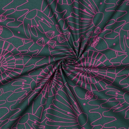 Eden Cotton Poplin Fabric in Dark Green - Nerida Hansen