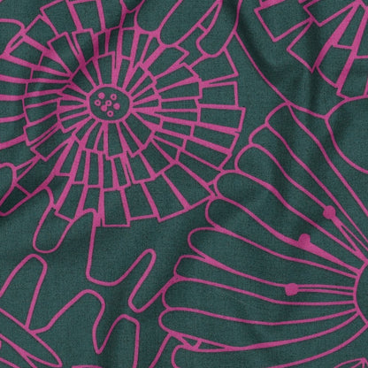 Eden Cotton Poplin Fabric in Dark Green - Nerida Hansen