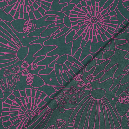 Eden Cotton Poplin Fabric in Dark Green - Nerida Hansen