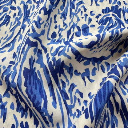 Elena Viscose Lawn Fabric in Blue