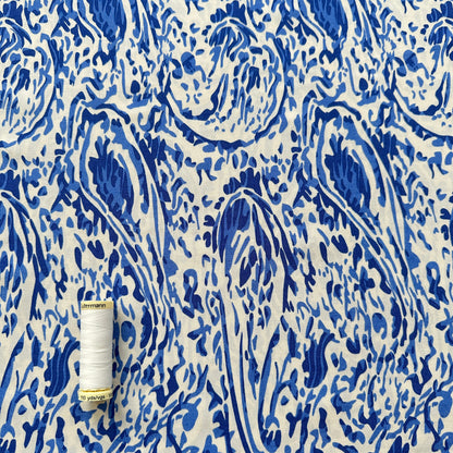 Elena Viscose Lawn Fabric in Blue