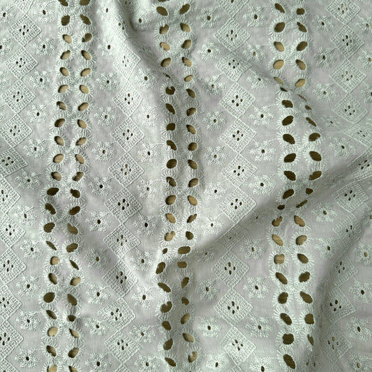 Embroidery anglaise dressmaking fabric