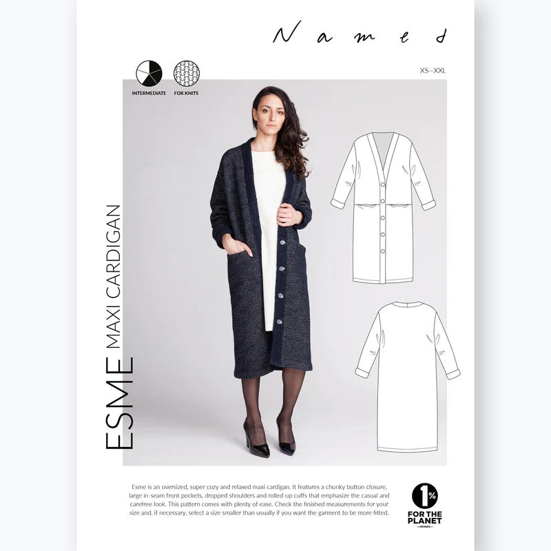 Esme Maxi Cardigan Sewing Pattern by Named