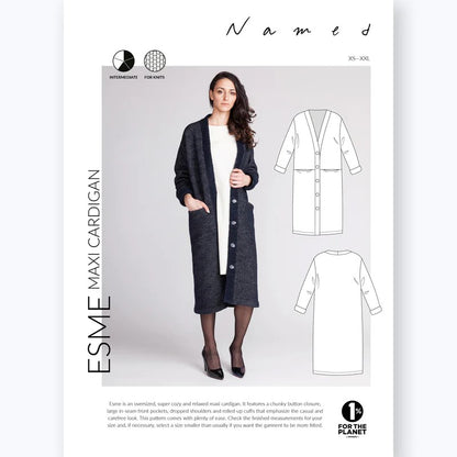 Esme Maxi Cardigan Sewing Pattern - Named