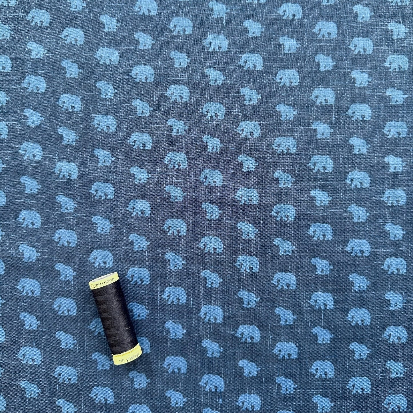 Wild Animal Linen Fabric in Blue (Ex Designer)