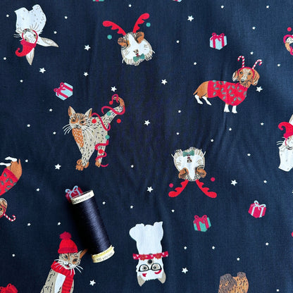 Festive Pets Cotton Poplin Fabric