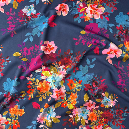 Floral Bouquet Crepe Fabric