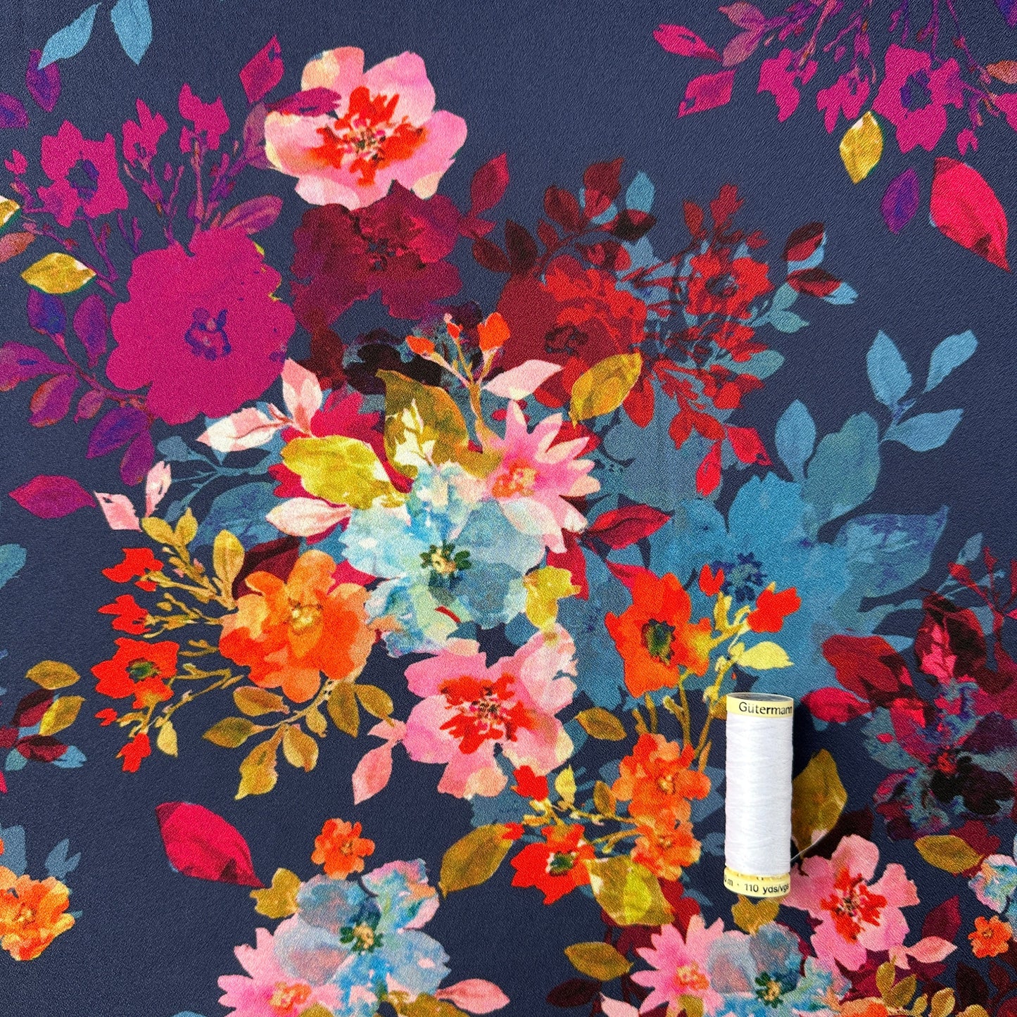 Floral Bouquet Crepe Fabric