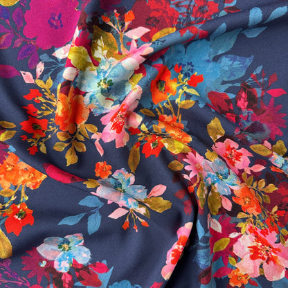 Floral Bouquet Crepe Fabric