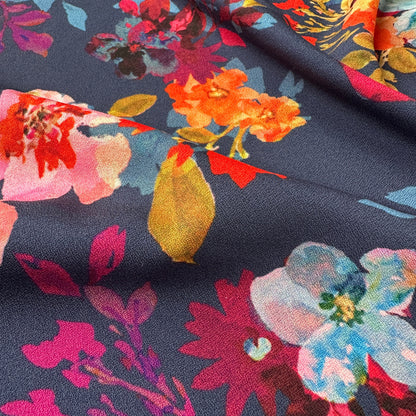 Floral Bouquet Crepe Fabric
