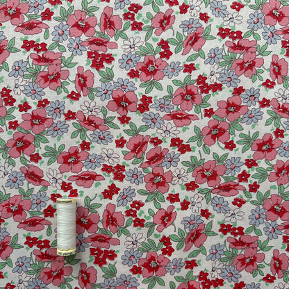 Floral Linen Cotton Blend Fabric (Ex Designer)