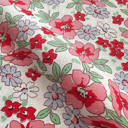 Floral Linen Cotton Blend Fabric (Ex Designer)