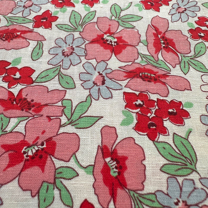 Floral Linen Cotton Blend Fabric (Ex Designer)