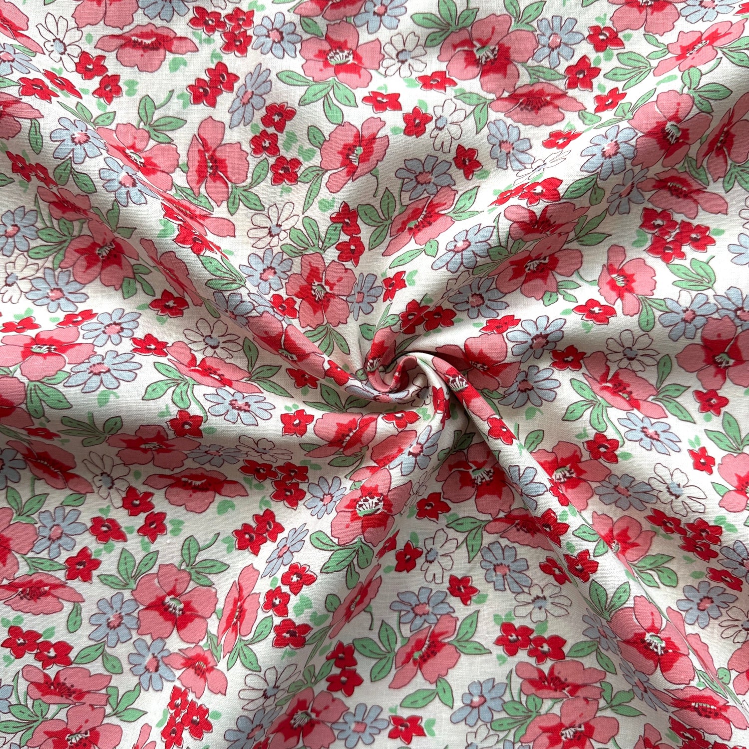 Floral Linen Cotton Blend Fabric (Ex Designer)