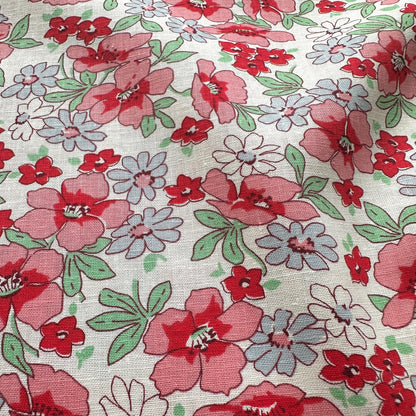 Floral Linen Cotton Blend Fabric (Ex Designer)