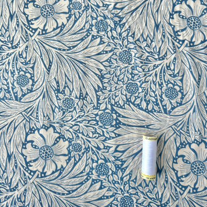 Flowery Viscose Fabric in Blue