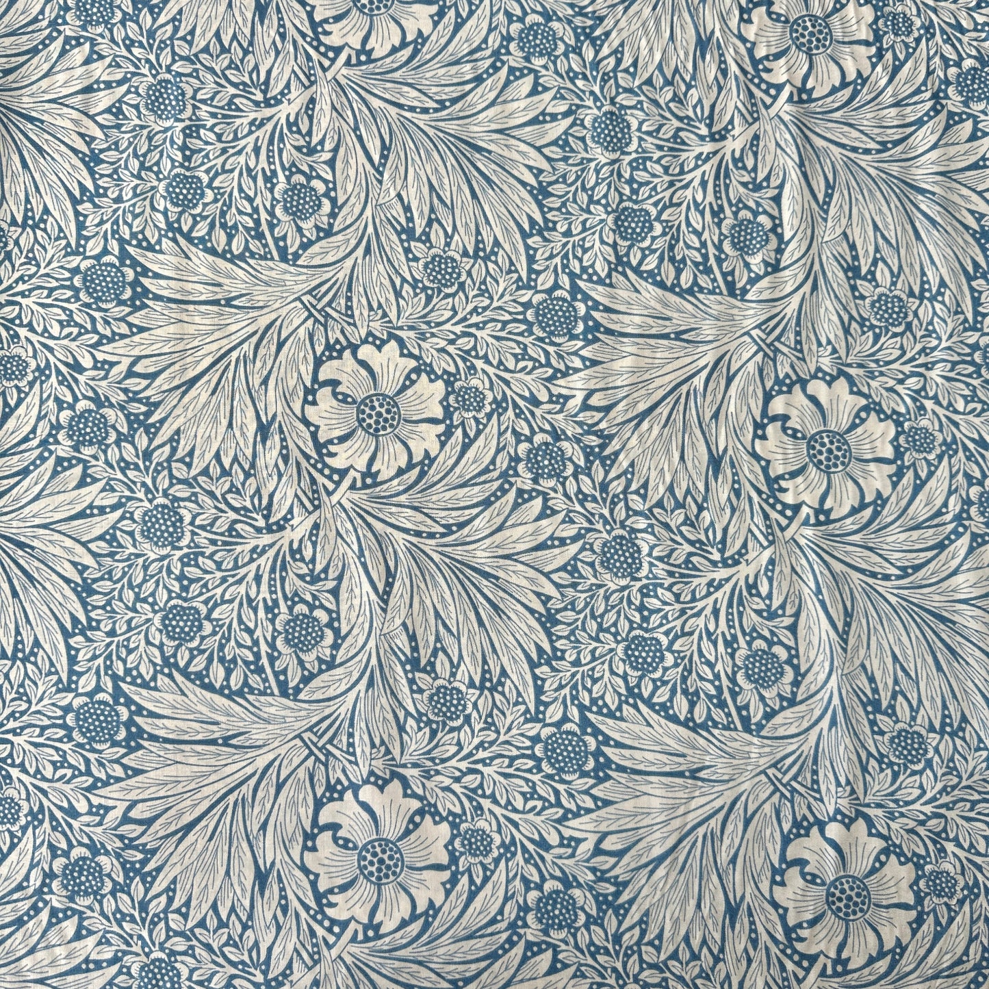 Flowery Viscose Fabric in Blue