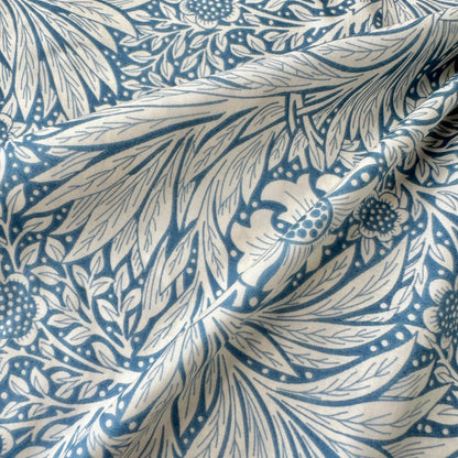 Flowery Viscose Fabric in Blue