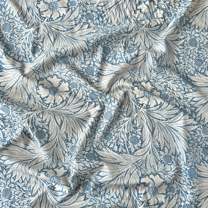 Flowery Viscose Fabric in Blue