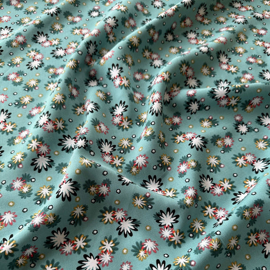 Georgina Viscose Fabric in Light Teal - 2.55m Piece