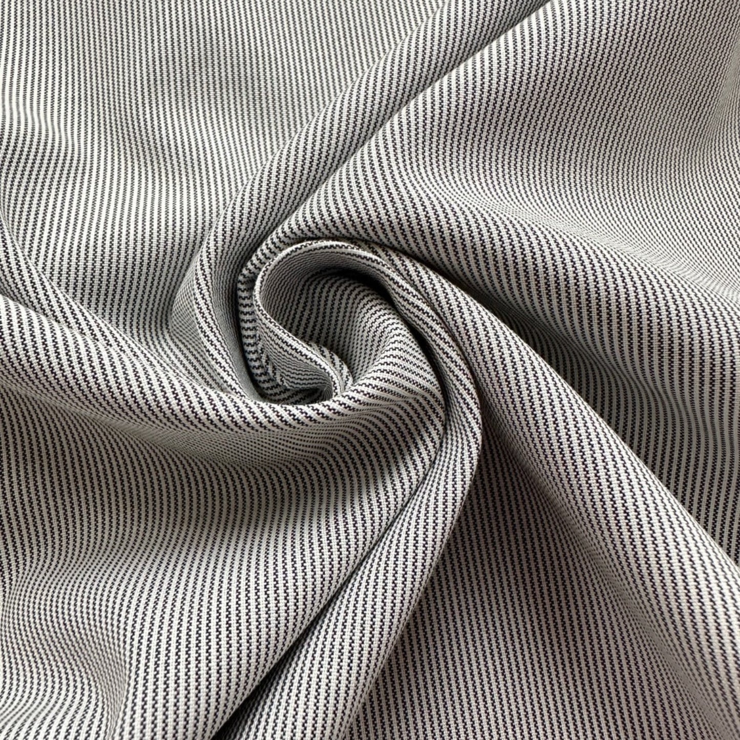 Grey and Ivory Striped Cotton Fabric