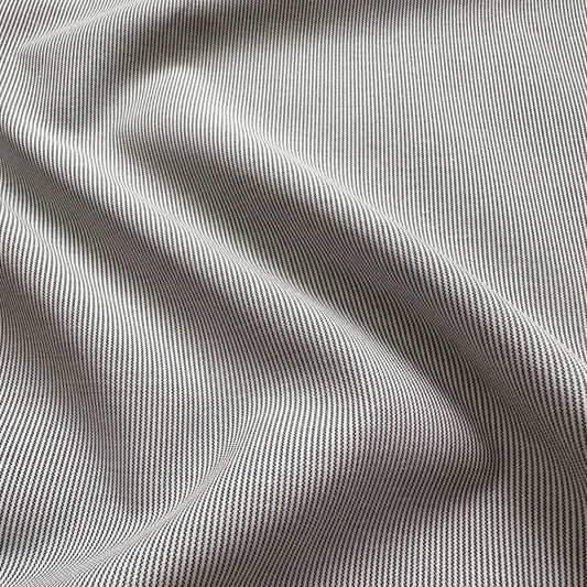 Grey and Ivory Striped Cotton Fabric