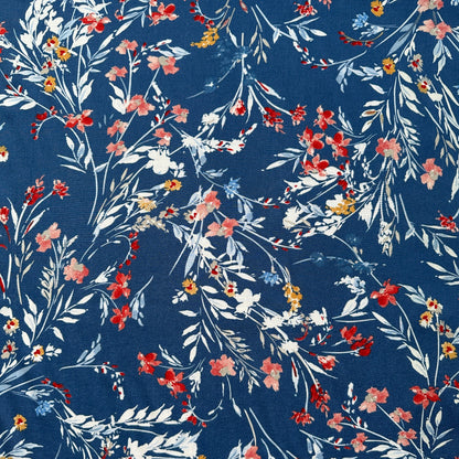 Harper Viscose Fabric in Blue - 70cm Piece