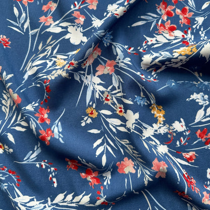 Harper Viscose Fabric in Blue - 70cm Piece