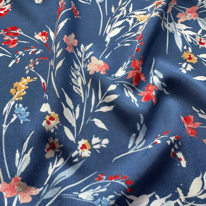 Harper Viscose Fabric in Blue - 70cm Piece