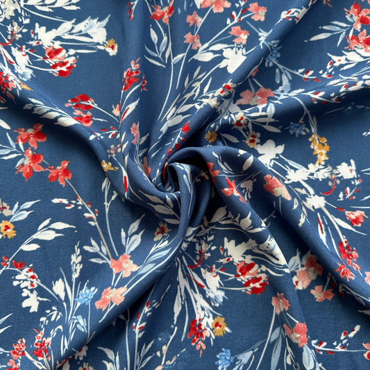 Harper Viscose Fabric in Blue