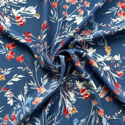 Harper Viscose Fabric in Blue - 70cm Piece