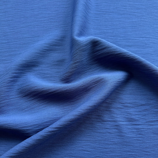 Textured Viscose Blend Fabric in Royal Blue